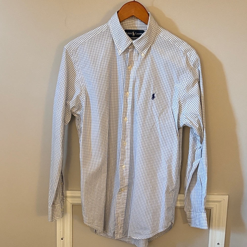 Polo by Ralph Lauren Men's Blue Mini Check shirt